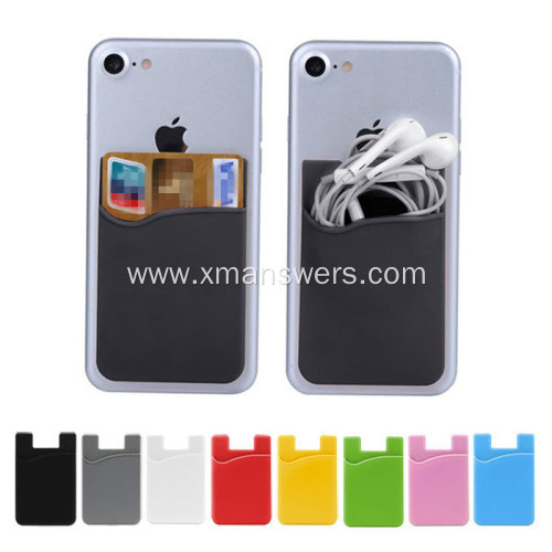 Custom silicone card holder adhesive for phone